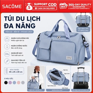 Túi xách du lịch có ngăn để giày gắn vali tiện lợi cao cấp chống nước kèm dây đeo chéo đựng đồ du lịch, tập gym.1319