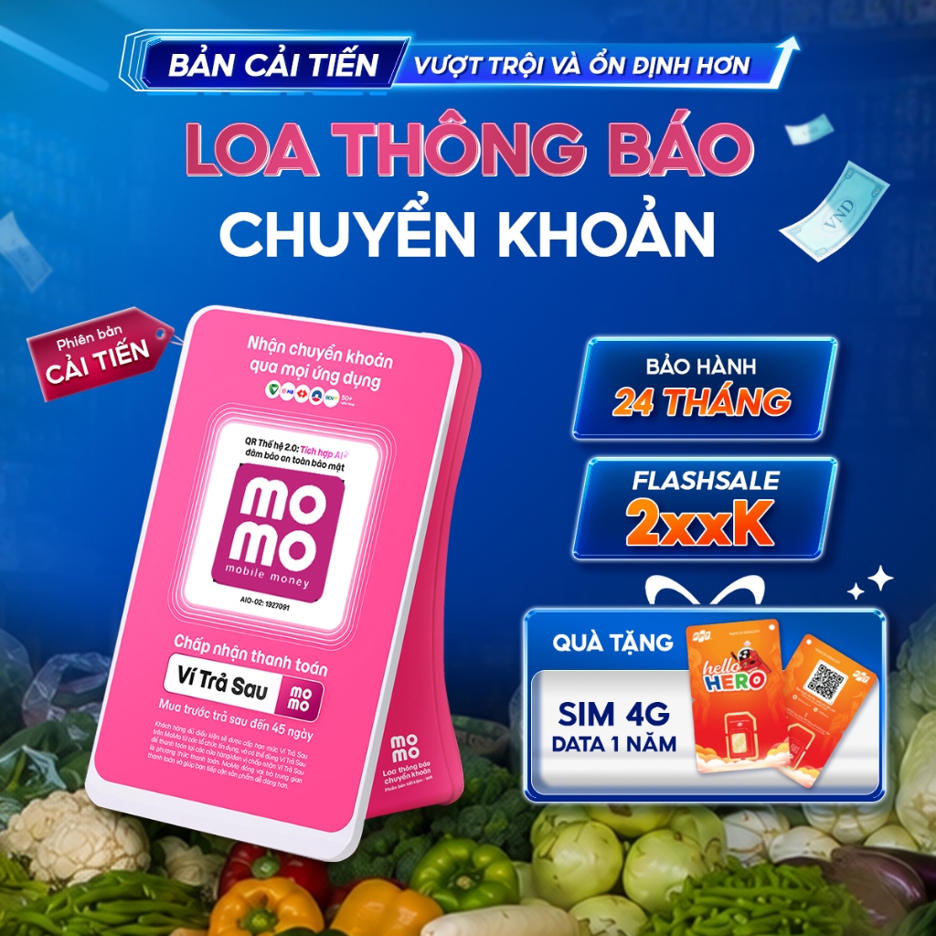 [Bản Cải Tiến Tặng Sim] Loa Thông Báo Chuyển Khoản MoMo – Tiền Về Trực Tiếp Ngân Hàng