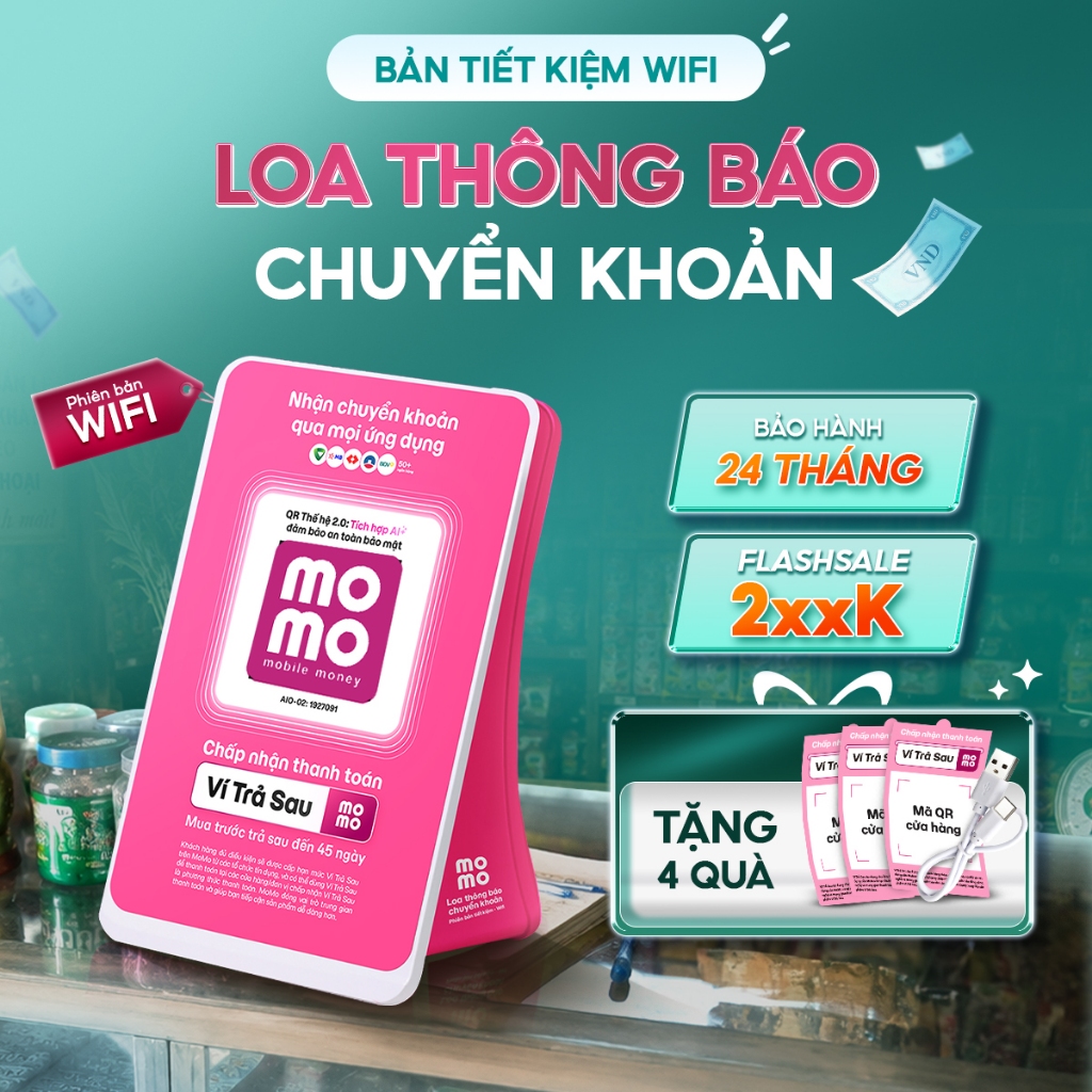 [Phiên Bản Tiết Kiệm - Wifi] Loa Thông Báo Chuyển Khoản MoMo - Tiền về thẳng ngân hàng