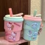 Bình Nước Nhựa PP 450ml Kèm Charm Sticker Hello Kitty Cinnamoroll Cốc Uống Nước Dễ Thương MUN STORE COCCI27