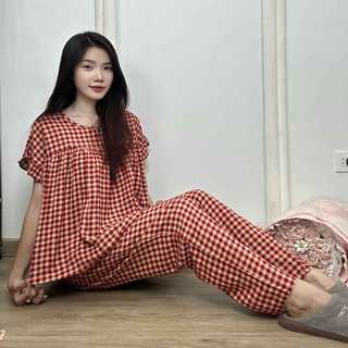 [C10] Đồ Bộ Ngủ Babydoll Freesize 45-60kg - Vải Tole Lanh Tay ngắn, Quần dài [CN10]