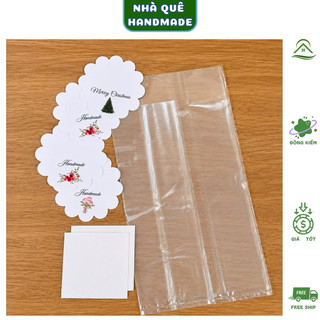 20 Túi Trong Suốt Đáy Cứng Cài Tag Hoa Đựng Chậu Hoa Kẽm Nhung, Bó Hoa Mini, Bánh Kẹo, Quà Tặng Handmade