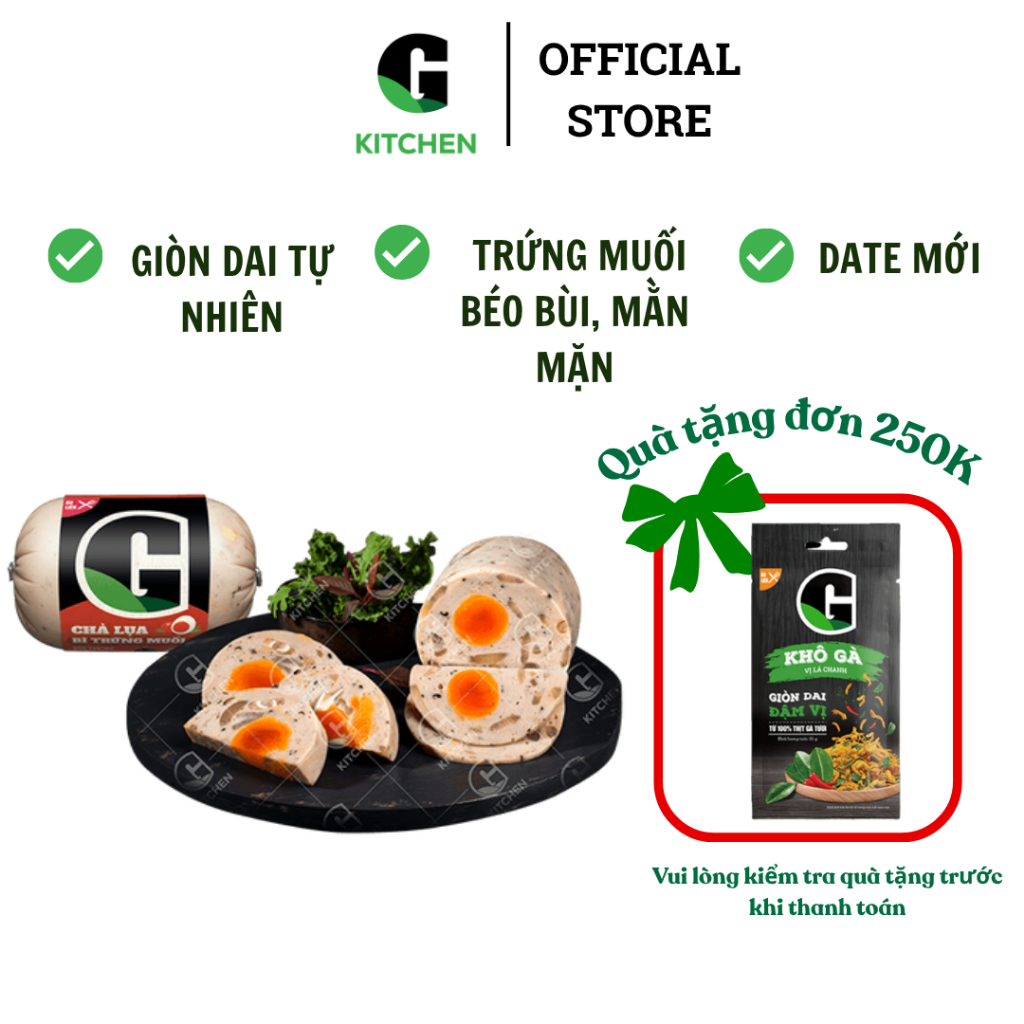Chả lụa bì trứng muối G Kitchen 200g/500g [Giao HCM]