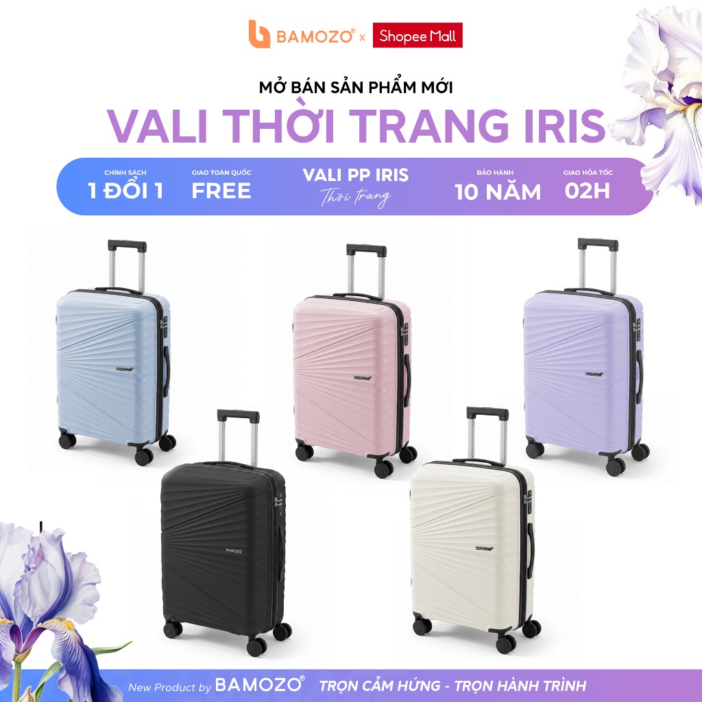 Vali Du Lịch B Bamozo IRIS Size 20/24 Chất Liệu Nhựa PP Cao Cấp bền đẹp - BH đến 10 Năm - Lỗi 1 Đổi 1 Trong 30 Ngày_IRIS | BigBuy360 - bigbuy360.vn