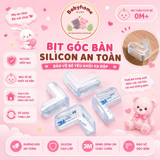 Miếng silicon bịt góc bàn chụp 3 mặt bảo vệ an toàn cho trẻ nhỏ babyhome