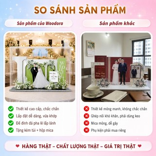 Standee Đám Cưới – Mô Hình Mica 3D Trang Trí, In Ảnh Theo Yêu Cầu, Quà Cưới Decor (Tặng Hộp+ Túi)