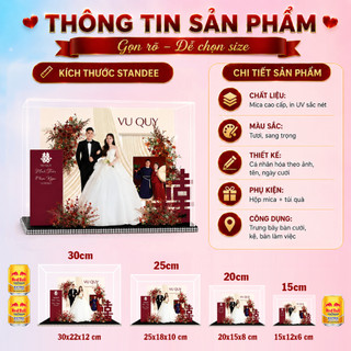 Standee Đám Cưới – Mô Hình Mica 3D Trang Trí, In Ảnh Theo Yêu Cầu, Quà Cưới Decor (Tặng Hộp+ Túi)