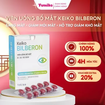 Viên Uống Bổ Mắt KEIKO BILBERON Hỗ Trợ Sáng Mắt, Giảm Mỏi Mắt, Khô Mắt, Bảo Vệ Thị Lực - 20 Viên