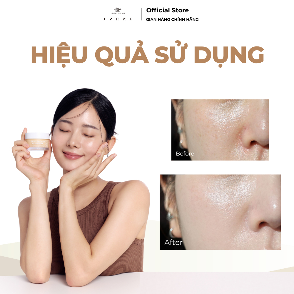 SET 3 GÓI SAMPLE | Kem Dưỡng Ẩm IZEZE BLACK Cumin NDA Pudding Gel Hỗ Trợ Cải Thiện Độ Ẩm Và Căng Bóng Da 2ml