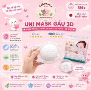 Set 3 Cái Khẩu Trang Gấu 3D Cho Bé Sơ Sinh Noppi Mask
