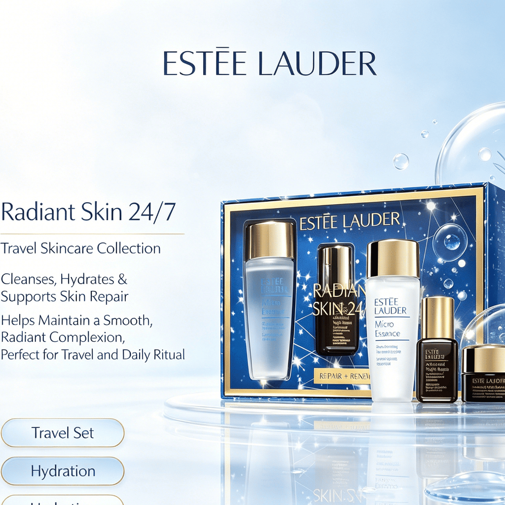 Set Du Lịch Estée Iauder Cao Cấp 3 Món/Dưỡng Ẩm/Phục Hồi/Sáng Da