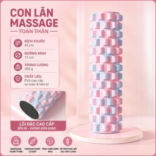 Con lăn massage foam roller EVA tập Yoga Gym Pilates giúp thư giãn cơ DC006 VIOTA FIT