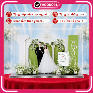 Standee Đám Cưới – Mô Hình Mica 3D Trang Trí, In Ảnh Theo Yêu Cầu, Quà Cưới Decor (Tặng Hộp+ Túi)