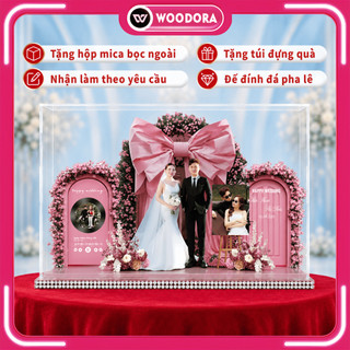Standee Đám Cưới 3D –  In Ảnh Theo Yêu Cầu, Mô Hình Quà Cưới Sang Trọng, Decor (Tặng Hộp+ Túi)