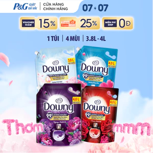 Nước Xả Vải DOWNY Hương Nước Hoa Cao Cấp/ Chống Khuẩn Nhiều Mùi Hương Túi 3.8L-4L