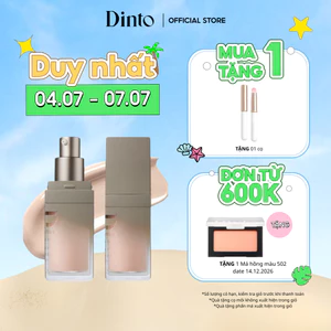 Kem Nền Che Khuyết Điểm Màu Bóng Cho Da Khô Dinto Wooncho Blur-Glowy Foundation 2 Màu Thuần chay