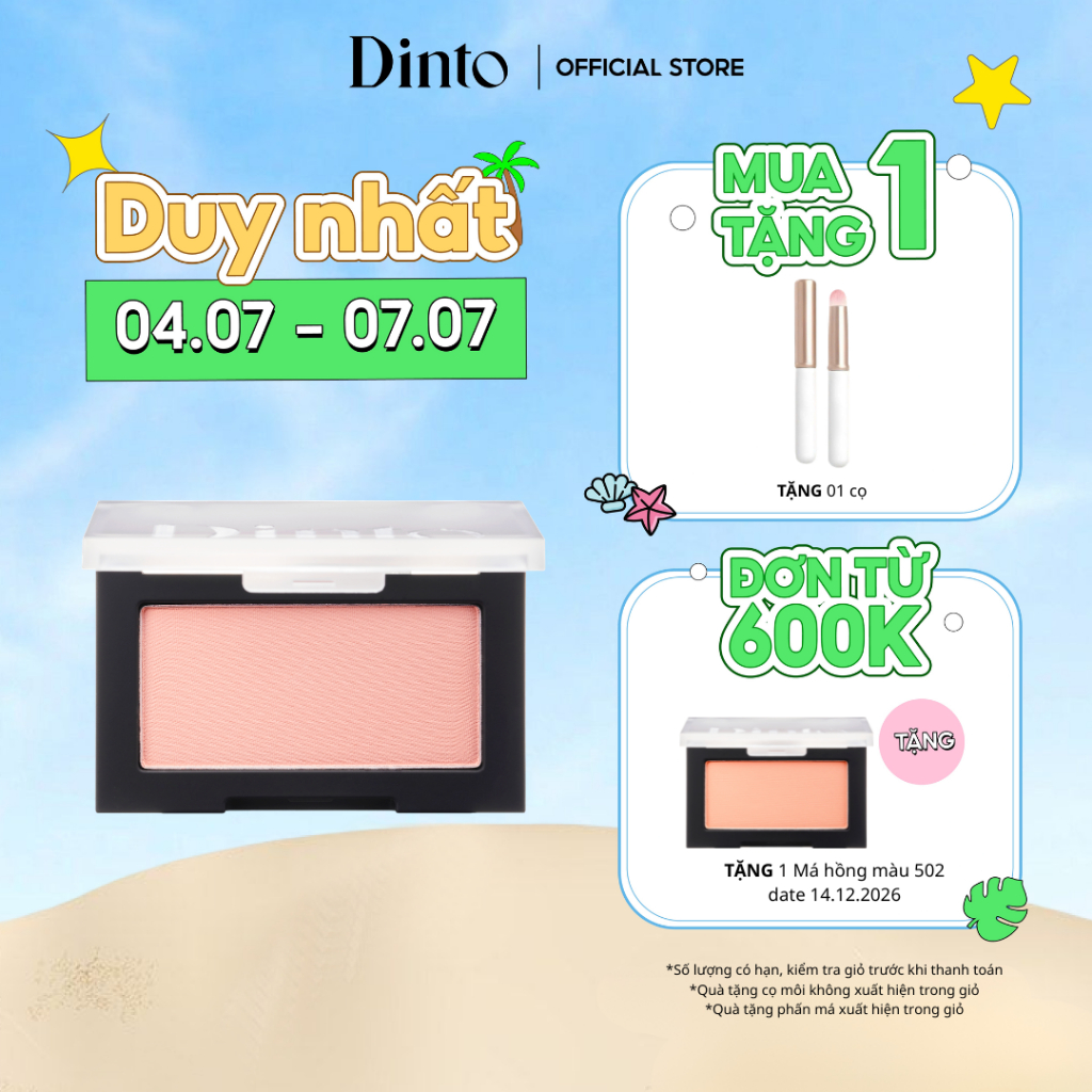 Phấn Má Hồng DINTO Blur-Finish All That Moments Blusher  4.4g