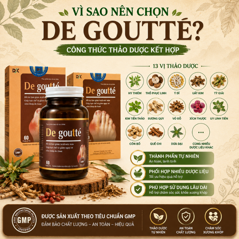 Viên Uống De Goutté Santex 60 Viên | Thảo Dược Hỗ Trợ Duy Trì Acid Uric, Chăm Sóc Sức Khỏe Xương Khớp
