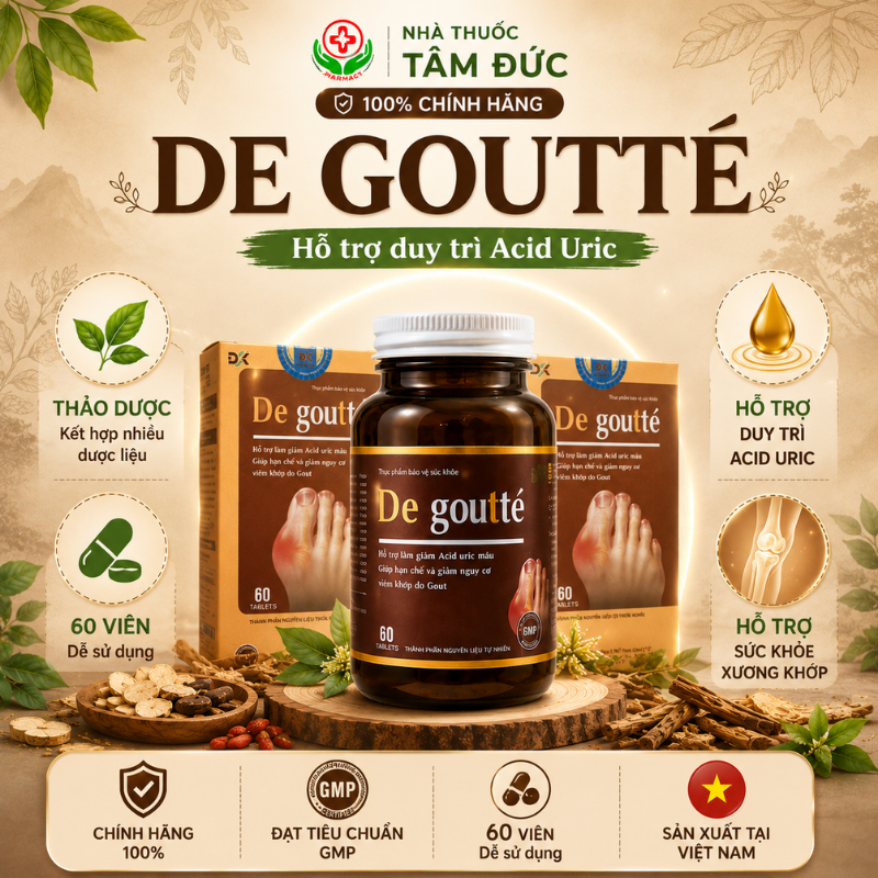 Viên Uống De Goutté Santex 60 Viên | Thảo Dược Hỗ Trợ Duy Trì Acid Uric, Chăm Sóc Sức Khỏe Xương Khớp