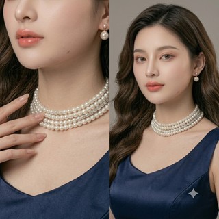 [ DAISYN ] N512 choker dây chuyền mang áo dài, dây chuyền cưới , dây chuyền hạt trai hạt Ngọc sát cổ xinh xắn cho nữ
