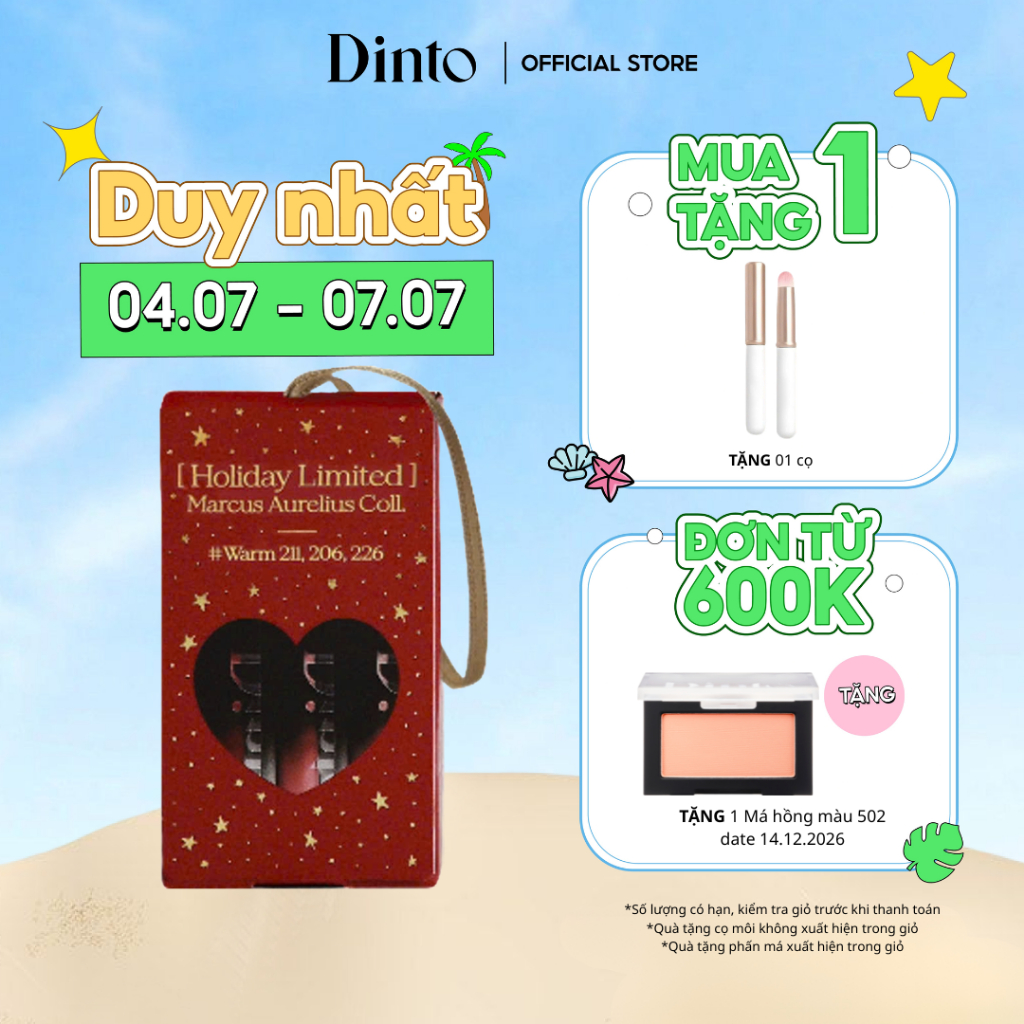 [Phiên Bản Giới Hạn] Set Son Bóng Thuần Chay Mini Blur Glowy Lip Tint 1gx3