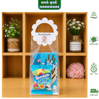 20 Túi Trong Suốt Đáy Cứng Cài Tag Hoa Đựng Chậu Hoa Kẽm Nhung, Bó Hoa Mini, Bánh Kẹo, Quà Tặng Handmade