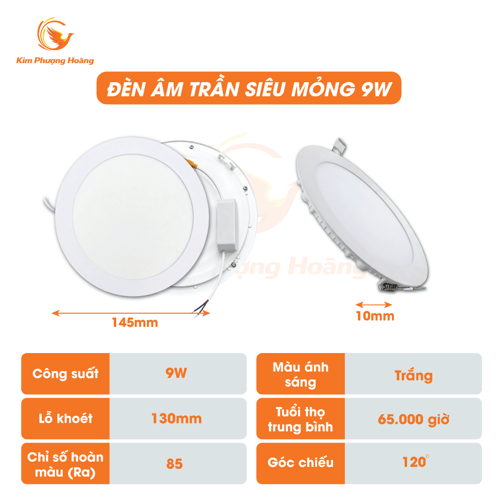 Đèn Âm Trần Siêu Mỏng 12W 18W 24W Ánh Sáng Trắng Nối Điện 220V Tiết Kiệm Điện