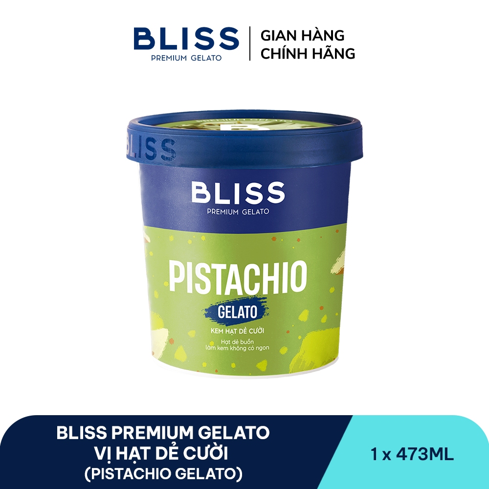 [Hỏa tốc HN/HCM] Kem BLISS vị Hạt Dẻ Cười (Pistachio Gelato) hộp 473ml