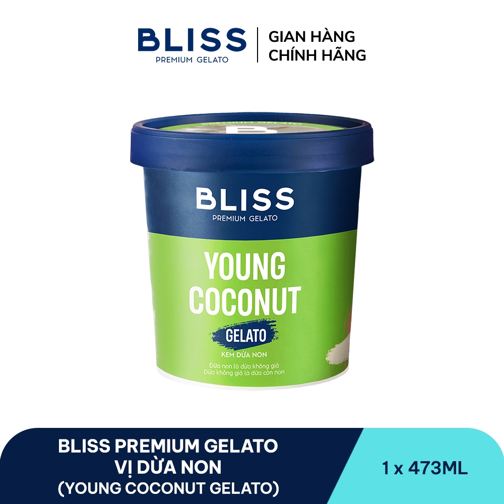 [Hỏa tốc HN/HCM] Kem BLISS vị Dừa Non (Young Coconut Gelato) hộp 473ml