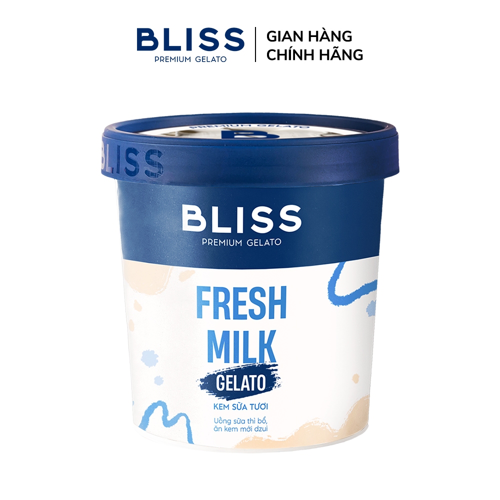 [Hỏa tốc HN/HCM] Kem BLISS vị Sữa Tươi (Fresh Milk Gelato) hộp 473ml
