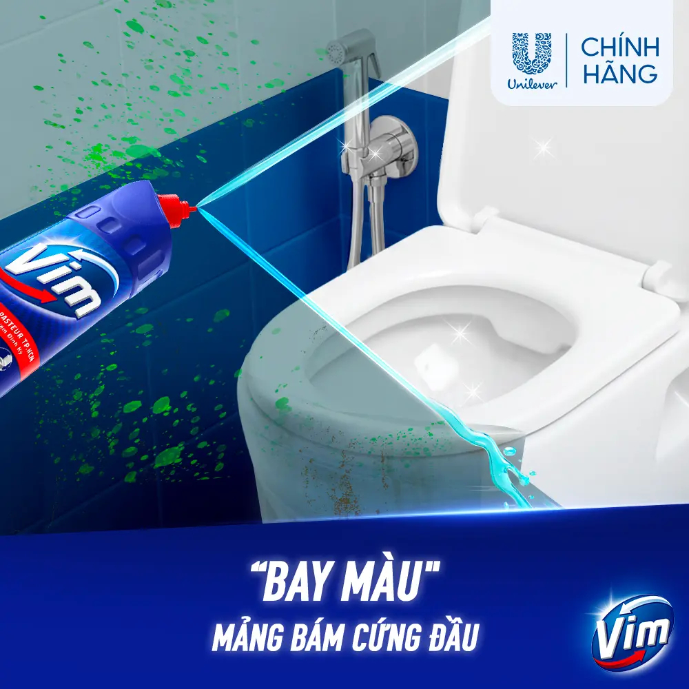 Combo 3 Nước Tẩy Bồn Cầu và Nhà Vệ Sinh Vim Diệt Khuẩn| Diệt 99,9% Vi Khuẩn (880ml)