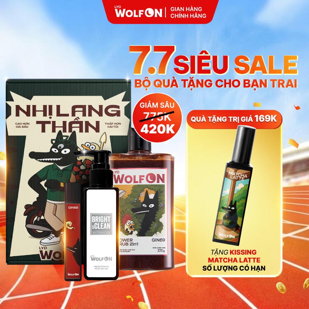 Set Quà Tặng Bạn Trai NHỊ LANG THẦN LYD Wolf ON - Sữa Tắm Nam, Xịt Khử Mùi, Dung Dịch Vệ Sinh 150ML
