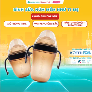 Bình Sữa Kamidi Silicone - Núm mềm cho bé tập ti - Dung Tích 150ml/250ml