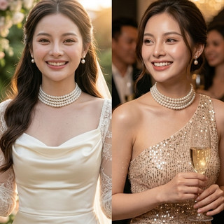 [ DAISYN ] N512 choker dây chuyền mang áo dài, dây chuyền cưới , dây chuyền hạt trai hạt Ngọc sát cổ xinh xắn cho nữ