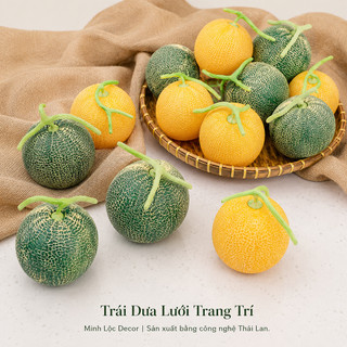 Trái Dưa Lưới trang trí Xanh/ Vàng Trang Trí Cao Cấp | Trái Cây Nhựa foam, Trái Cây trang trí, Trái Cây Mô Hình