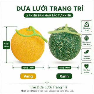 Trái Dưa Lưới trang trí Xanh/ Vàng Trang Trí Cao Cấp | Trái Cây Nhựa foam, Trái Cây trang trí, Trái Cây Mô Hình