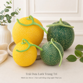 Trái Dưa Lưới trang trí Xanh/ Vàng Trang Trí Cao Cấp | Trái Cây Nhựa foam, Trái Cây trang trí, Trái Cây Mô Hình