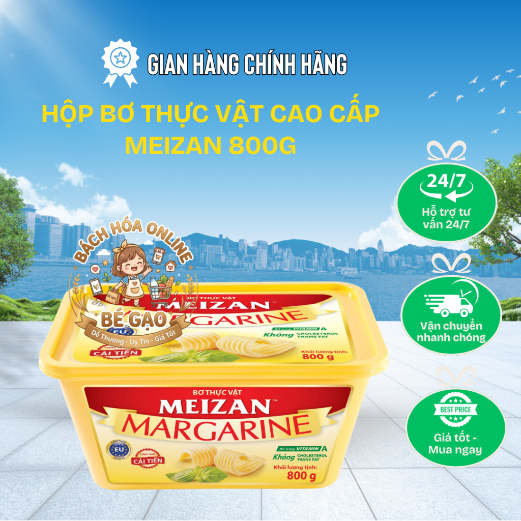 Hộp Bơ Thực Vật Cao Cấp MEIZAN 800g