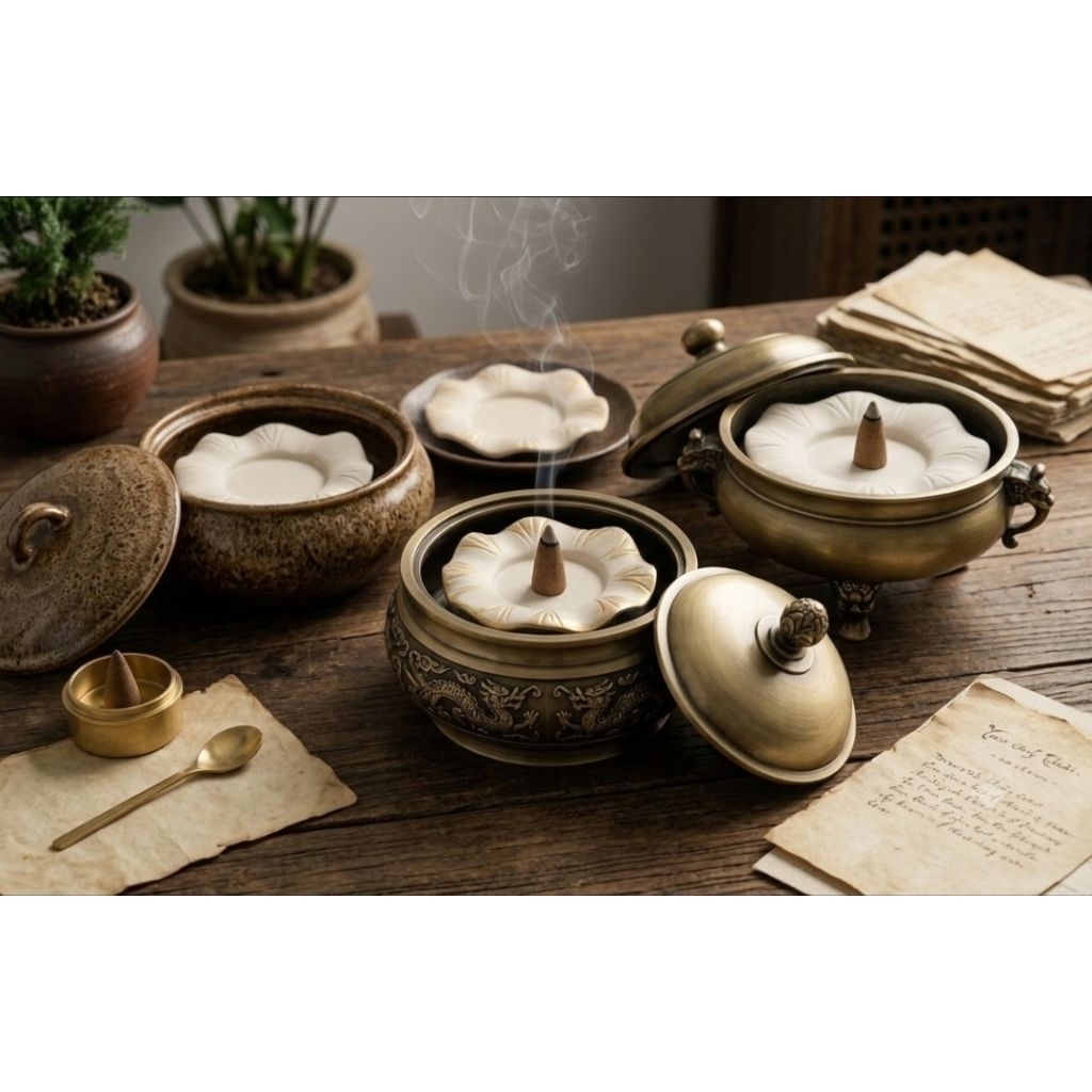 [Set of 2] Handcrafted Lotus Leaf Tealight Holders - Mini Aesthetic Vintage Candlestick Decor
