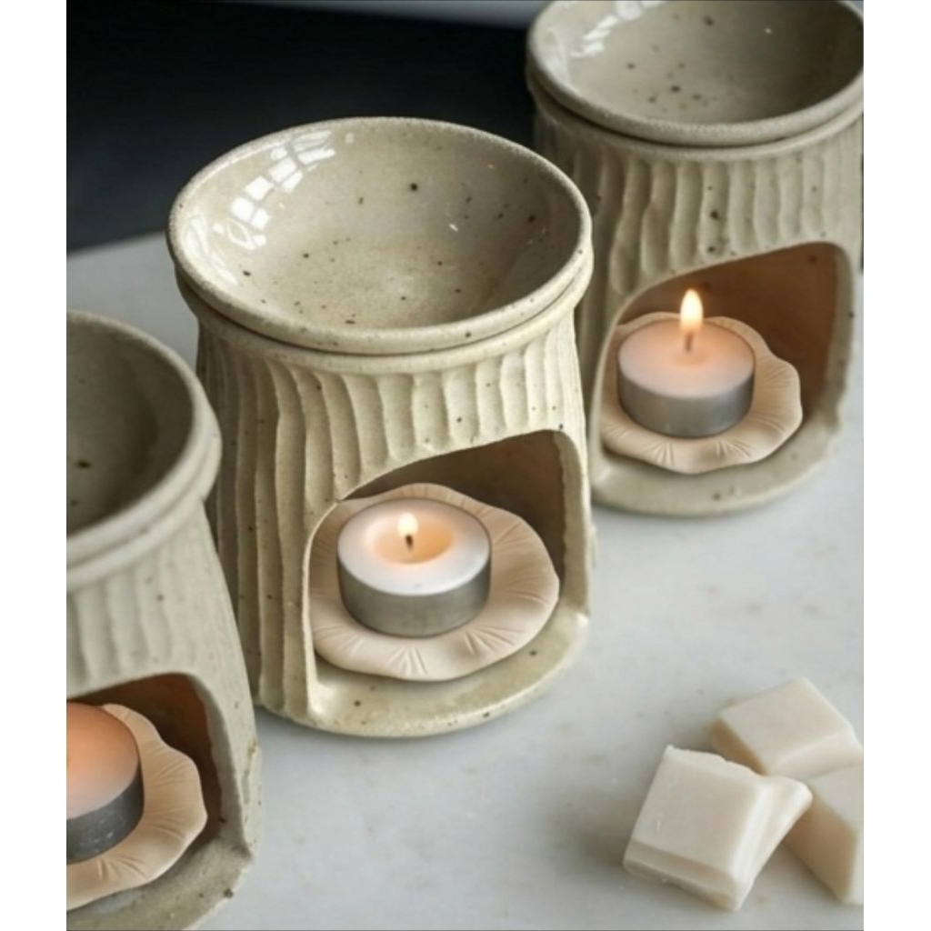 [Set of 2] Handcrafted Lotus Leaf Tealight Holders - Mini Aesthetic Vintage Candlestick Decor