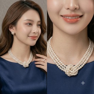 [NgocDaisy] N388 vòng cổ choker , dây chuyền choker hạt Ngọc 3 dây tạo nhiều kiểu dáng xinh xắn cho nữ