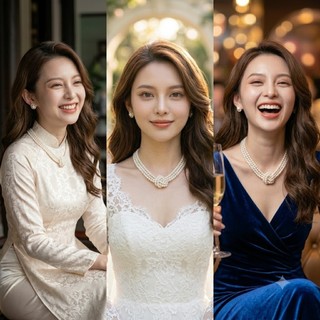 [NgocDaisy] N388 vòng cổ choker , dây chuyền choker hạt Ngọc 3 dây tạo nhiều kiểu dáng xinh xắn cho nữ