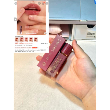 [Pass 94% màu 02] Son tint bóng bền màu ladybiz