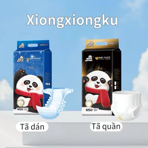 Giảm giá 50% Tã bỉm dán tã quần 50/100 miếng hình Gấu trúc, đủ size từ S đến 4XL, hàng xuất Nhật siêu thấm hút cho bé!!