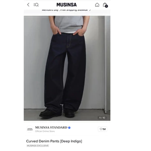 Quần Jean Musinsa Standard Curved Denim Pants Deep Indigo Chính Hãng Hàn Quốc( Full Tag và Túi)