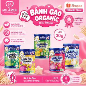 Bánh gạo ăn dặm hữu cơ 30G Kyu's - Thành phần gạo hữu cơ, không chất bảo quản dành cho bé từ 6m+_ 4 cm cho bé dễ cầm nắm
