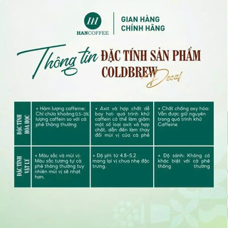 Cà Phê Ủ Lạnh HANCOFFEE 80% Robusta + 20% Arabica Dòng Cold Brew Blend Decaf Vị Đắng Nhẹ, Dễ Uống