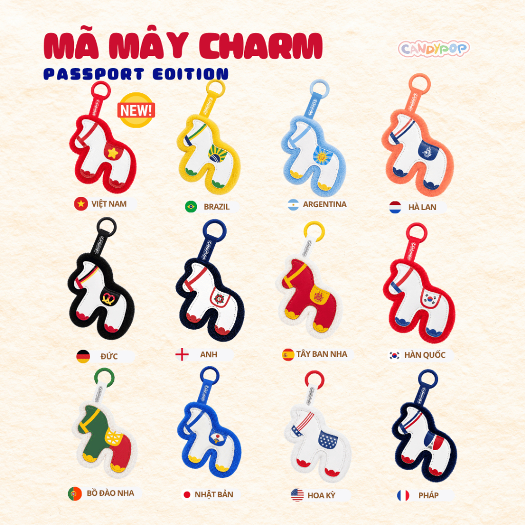 Móc khóa charm ngựa Bóng Đá bằng da phối lông mịn - Phụ kiện treo túi xách ba lô cá tính - Quà tặng fan bóng đá