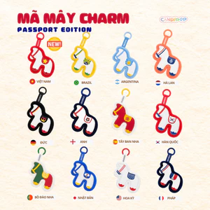 Móc khóa World Cup - Charm ngựa chủ đề bóng đá bằng da phối lông mịn - Treo túi xách ba lô - Quà tặng fan bóng đá