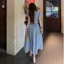 MIU.STUDIO •”Popy dress” Váy sơmi kẻ dáng dài thiết kế chiết eo tay bồng,Đầm xoè công sở pha cổ đức thanh lịch trẻ trung